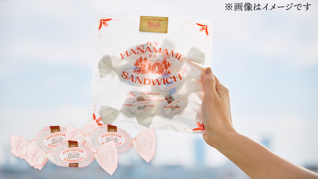 アイス 花豆サンド チョコヴィーガン (6個入り×1袋) SCARLET スイーツ 洋菓子 お菓子 アイスサンド[AB073tu]