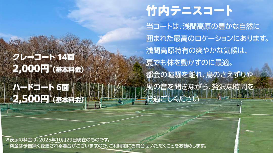 竹内ゴルフ・竹内テニスコートで使える利用券9000円分 北軽井沢 テニス テニスコート ショートゴルフ パターゴルフ ゴルフ ファミリー 観光 スポーツ 嬬恋高原 健康 チケット [AD006tu]