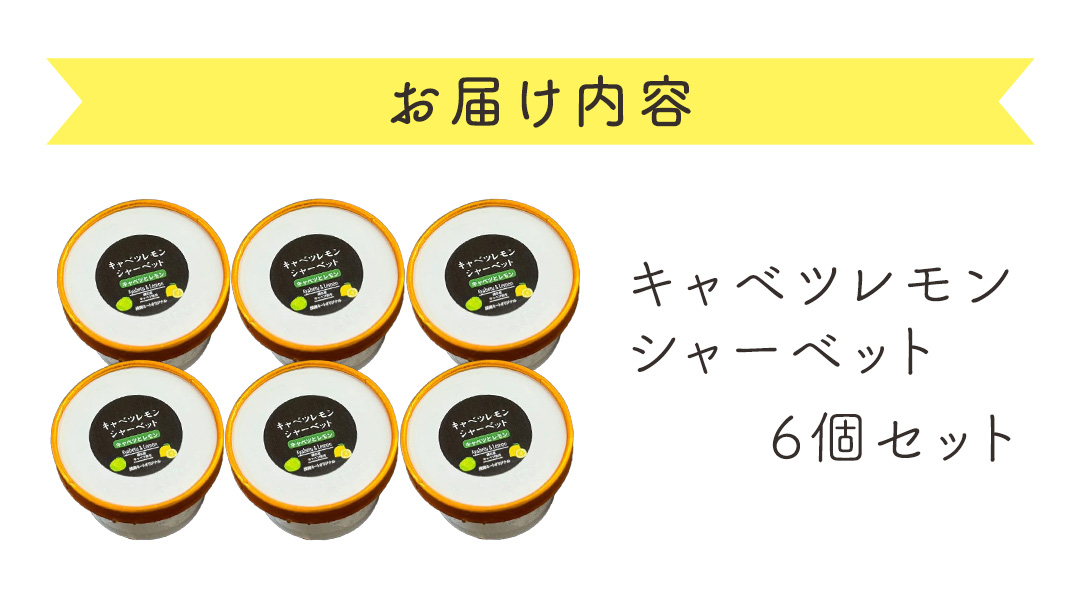キャベツ レモンシャーベット 6個 セット アイスクリーム アイス スイーツ  ご当地アイス あっさり 爽やか デザート 嬬恋キャベツ [AH039tu]