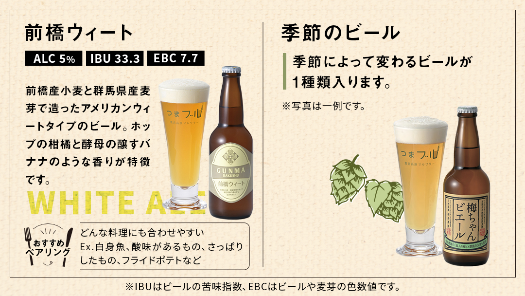 クラフトビール 群馬麦酒 6本 セット ＜季節のビール＞ ビール 地ビール お酒 酒 アルコール 瓶 飲み比べ 330ml 嬬恋高原ブルワリー [AA001tu]