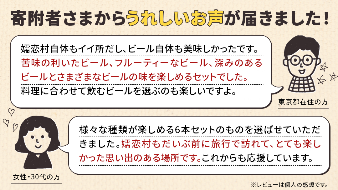 【 2025年 お歳暮  熨斗付 】 嬬恋物語 6本 セット ビール 地ビール お酒 酒 アルコール 瓶 飲み比べ 330ml 嬬恋高原ブルワリー お歳暮 熨斗対応 [AA015tu]