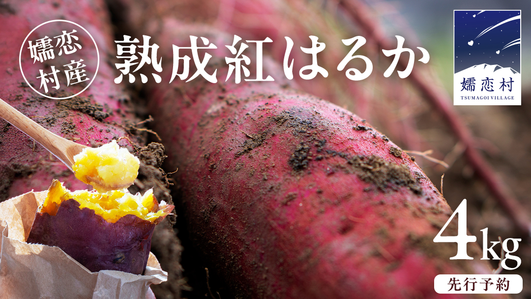 【 10月下旬発送開始 】嬬恋産 熟成 さつまいも 紅はるか 4kg 芋 いも サツマイモ 野菜 通販 お取り寄せ 嬬恋産 おいもやかんばら 農園 野菜 詰合せ 群馬 先行受付 [BR001tu]