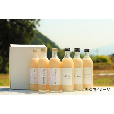 雪ほたかの飲む糀「飲み比べセット」【うるち米×3本・×KAWABA AMAZAKE(ホエイ)3本】