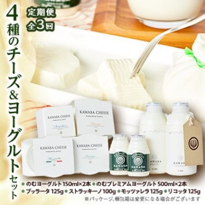 【毎月定期便】4種のチーズとヨーグルトセット全3回【配送不可地域：離島】