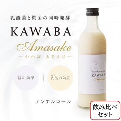 雪ほたかの飲む糀「飲み比べセット」【うるち米×3本・×KAWABA AMAZAKE(ホエイ)3本】