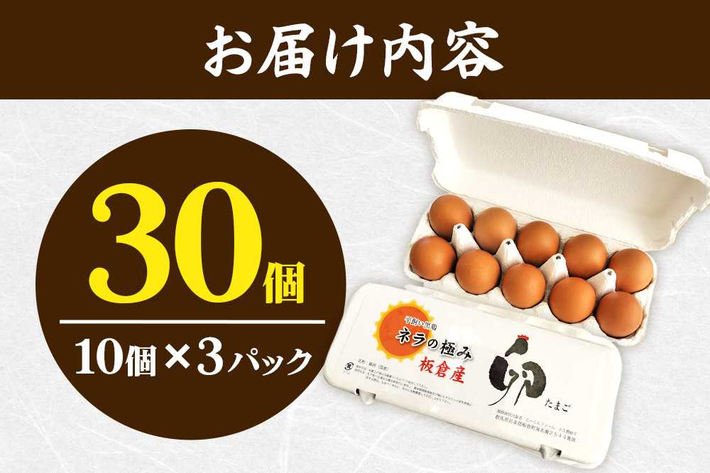 ネラの極み 卵 たまご 30個（10個×3パック）
