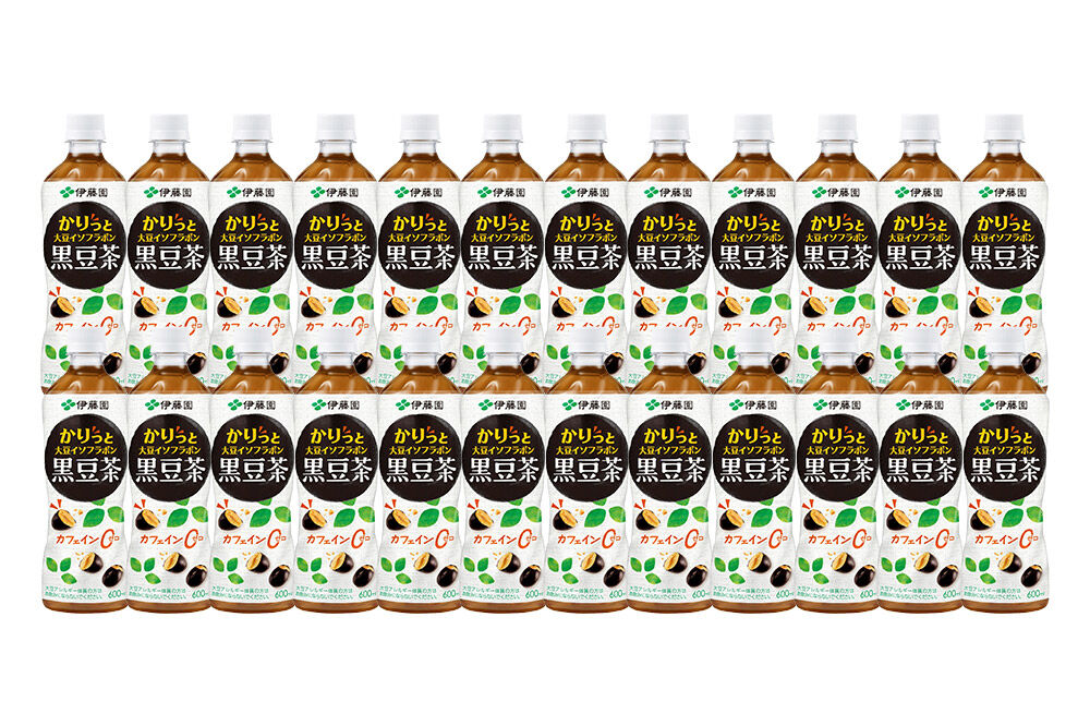 かりっと大豆イソフラボン黒豆茶　600ml×24本【1ケース】 [ノンカフェイン ヘルシー お茶 ペット飲料 伊藤園 まとめ買い 箱買い]