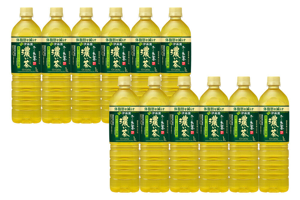 《定期便3ヶ月》お～いお茶 濃い茶 伊藤園 ＜1L×12本＞【2ケース】 [ふるさと納税 お茶 緑茶 ペットボトル 国産 伊藤園]