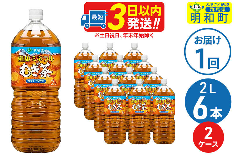 健康ミネラルむぎ茶 ＜2L×6本＞【2ケース】伊藤園 [伊藤園 麦茶 むぎ茶 ペットボトル]