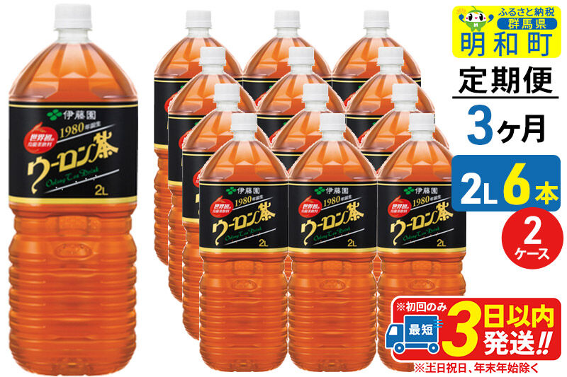 《定期便3ヶ月》ウーロン茶 伊藤園 ＜2L×6本＞【2ケース】 [ふるさと納税 お茶 ウーロン茶 ペットボトル 国産 まとめ買い 伊藤園]