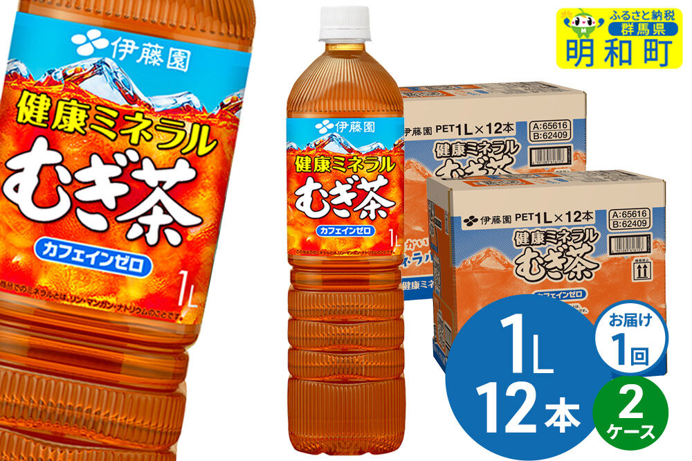 健康ミネラルむぎ茶 伊藤園 ＜1L×12本＞【2ケース】1回のみ [ふるさと納税 お茶 麦茶 ペットボトル 国産 伊藤園]