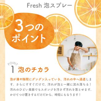 食器用洗剤　Fresh泡スプレー 本体　群馬県　千代田町〈マルフクケミファ〉