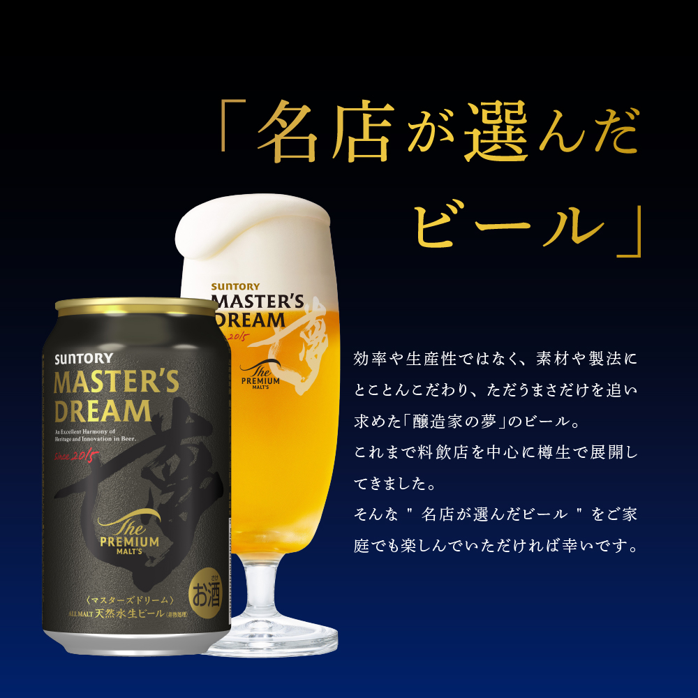 【12ヵ月定期便】サントリー　マスターズドリーム　350ml×24本 12ヶ月コース(計12箱) 《お申込み月の翌月中旬から下旬にかけて順次出荷開始》 【サントリー】