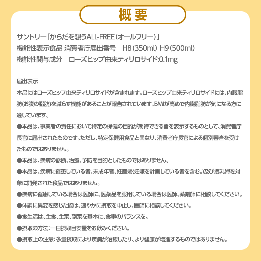 【2箱セット】ノンアルコール サントリー からだを想う オールフリー (機能性表示食品) 350ml×24本 (2箱)〈天然水のビール工場〉