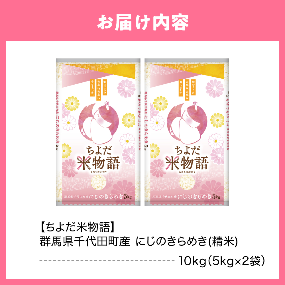 2026年6月発送【令和7年度産】群馬県千代田町産 にじのきらめき 10kg(5kg×2袋) (精米) 群馬県 千代田町