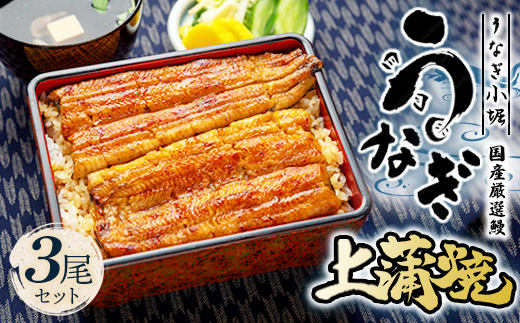国産厳選鰻　明治初期創業「小堀」の上蒲焼（3尾セット）