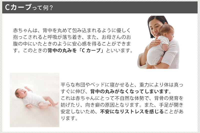 iimin(イイミン) Cカーブ ベビーふとん 赤ちゃん用品 新生児 軽量 群馬県 シーカーブクッション シーカーブ クッション クーファン Cカーブふとん 出産準備 新生児 赤ちゃん 子供 子ども 持ち運び ベッドインベッド おすすめ