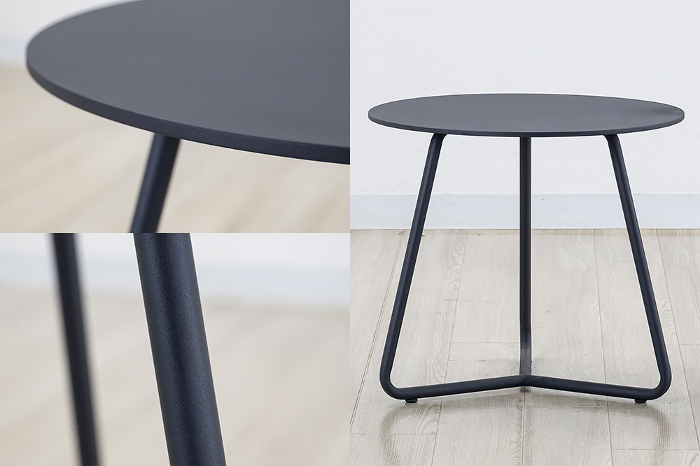 テーブル トレフォイル  サイドテーブル／マットグレー アルミニウム