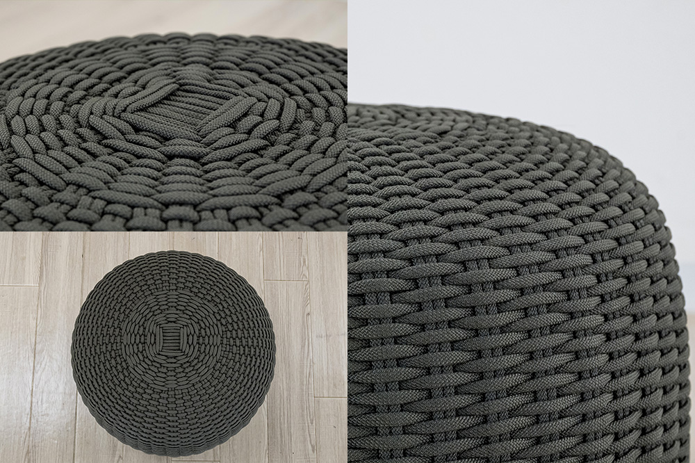 椅子 ヘイジー ムーンプーフ／ダークグレー アルミニウムフレーム ポリプロピレンロープ