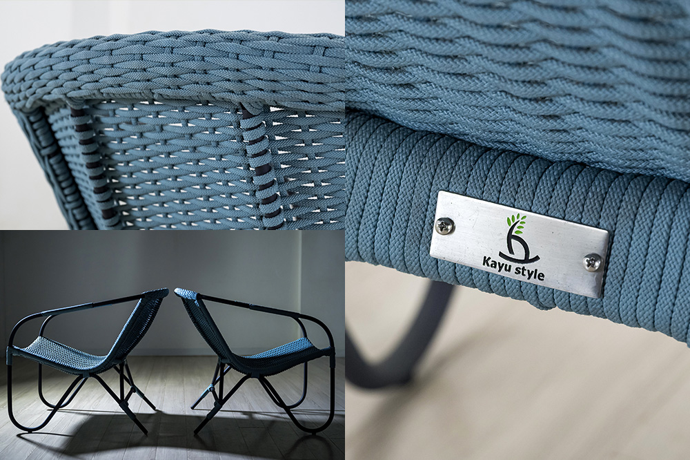 椅子 カルモ アームチェア アルミニウムフレーム ポリプロピレンロープ