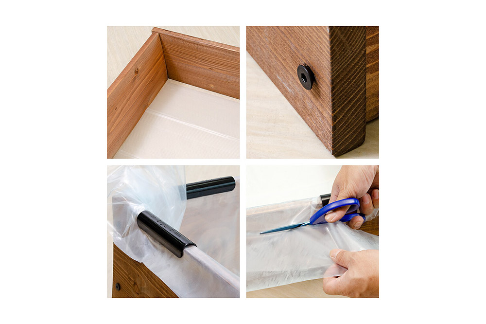 お手軽ビオトープ 池製作キット(W120×D90×H18.5cm) ブラウン