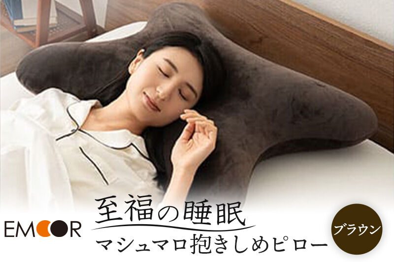 至福の睡眠 抱きしめピロー（ブラウン） 抱き枕 クッション ビーズ エムール EMOOR [まくら 枕 抱き枕 クッション ビーズ ゆったり セルフケア ボディピロー 腰当て 背当て 母の日 父の日 敬老の日 ギフト プレゼント 実用的]