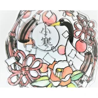 KOEDO川越硝子「切り絵ガラスアート」M(小寒)