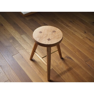 【UMEBACHI FURNITURE】 まる座スツール　3本脚　国産クルミ材【申込後生産】