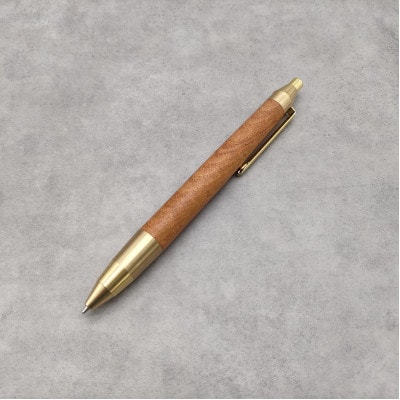 欅(けやき)木軸ペン　スタンダードタイプ・ノック式ボールペン(真鍮金具)