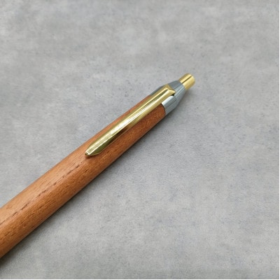 欅(けやき)木軸ペン　スタンダードタイプ・シャープペンシル(ゴールド＆シルバー金具) 固定ノック