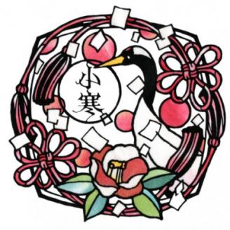 KOEDO川越硝子「切り絵ガラスアート」M(小寒)