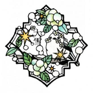 KOEDO川越硝子「切り絵ガラスアート」M(大雪)