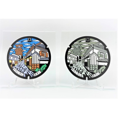 KOEDO川越硝子「川越ご当地マンホールコースター」(2枚セット)