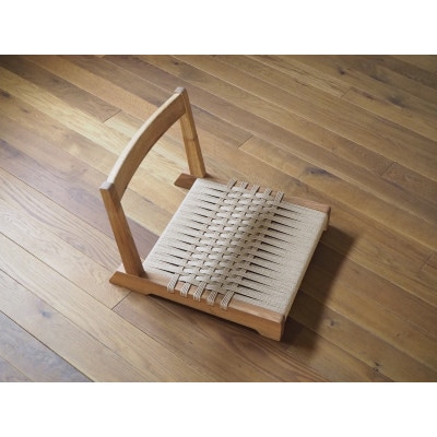 【UMEBACHI FURNITURE】 ペーパーコードの座椅子(肘なし)　国産クルミ材　申込後生産