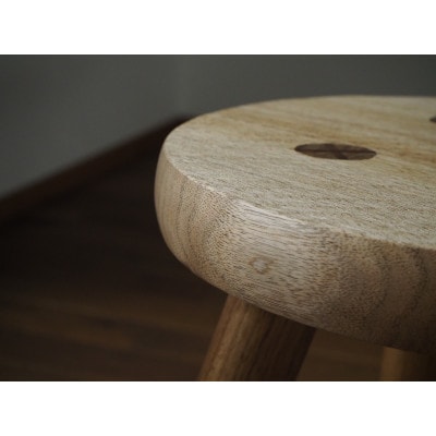 【UMEBACHI FURNITURE】 まる座スツール　国産クルミ材 【申込後生産】