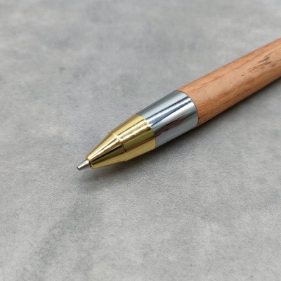 欅(けやき)木軸ペン　スタンダードタイプ・シャープペンシル(ゴールド＆シルバー金具) 固定ノック