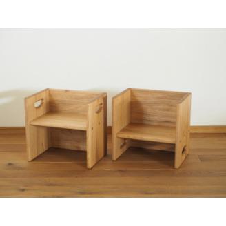 【UMEBACHI FURNITURE】 数量限定　くるみ材の箱いす 1台　子供イス　踏み台　国産材