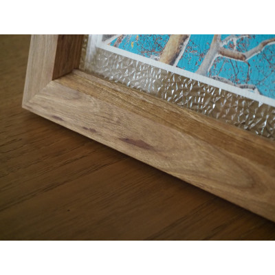 【UMEBACHI FURNITURE】 数量限定　ダイヤガラスの写真立て　山桜材　職人による手仕事