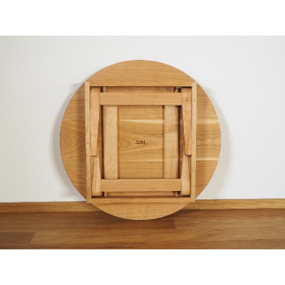 【UMEBACHI FURNITURE】 山桜のちゃぶ台　直径60cm　折り畳み　国産材　申込後生産