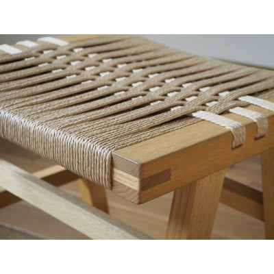 【UMEBACHI FURNITURE】 ペーパーコードスツール　国産クリ材　【申込後生産】