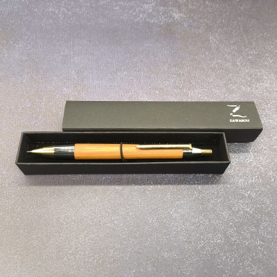 欅(けやき)木軸ペン　スタンダードタイプ・シャープペンシル(ゴールド＆シルバー金具) 固定ノック