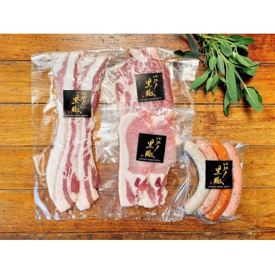【小江戸黒豚】 ご自宅用・使いやすい3mmスライス＆ソーセージセット【配送不可地域：離島】
