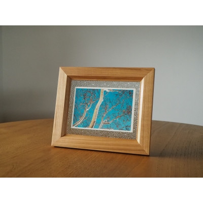 【UMEBACHI FURNITURE】 数量限定　ダイヤガラスの写真立て　山桜材　職人による手仕事