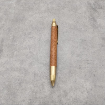 欅(けやき)木軸ペン　スタンダードタイプ・ノック式ボールペン(真鍮金具)