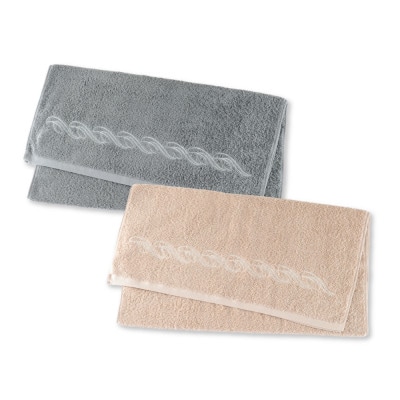 【1秒タオル】プレジール バスタオル2枚セット(ベージュ・ブルーグレー)