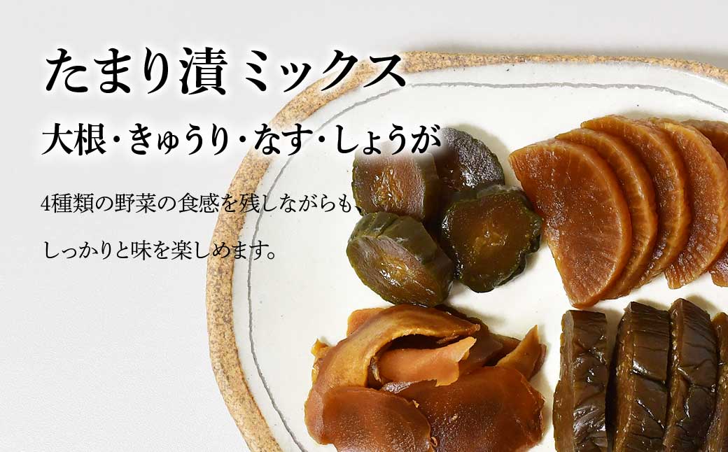 たまり漬セット (ミックス・ごぼう・ピリ辛しゃくし菜・彩菜あえ) 深井醤油