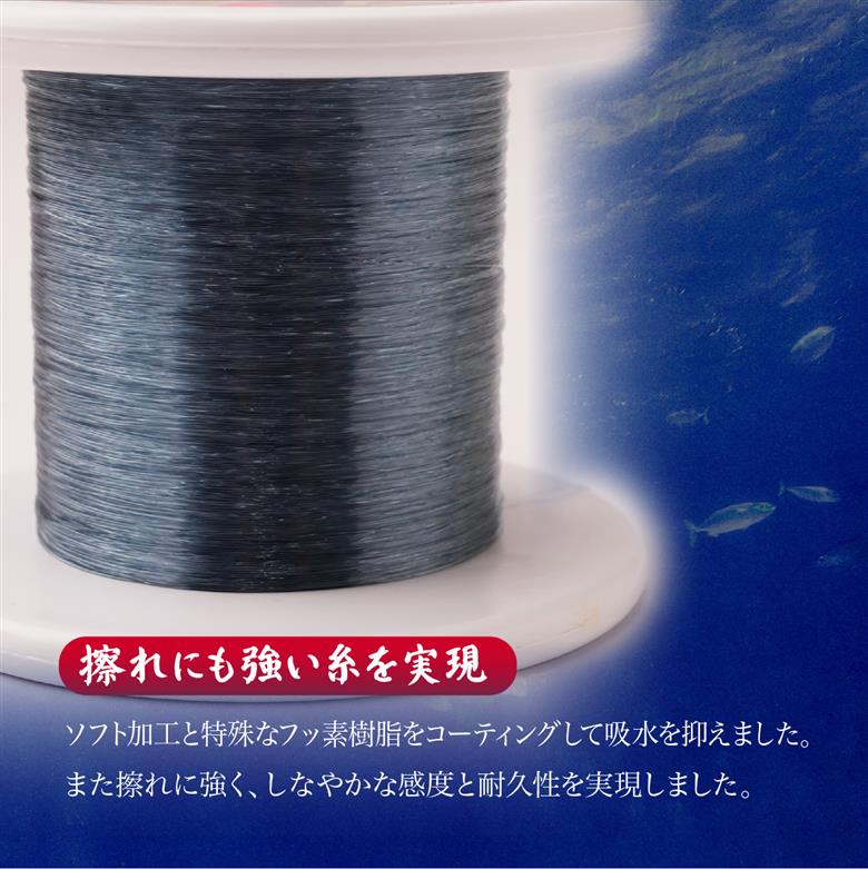 釣り糸 ナイロンライン『忍者』500m (1号) 4Lb グレー 1号