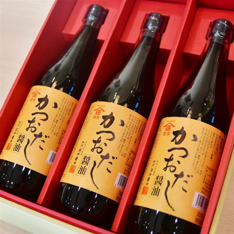 かつおだし醤油 720ml×3本 深井醤油