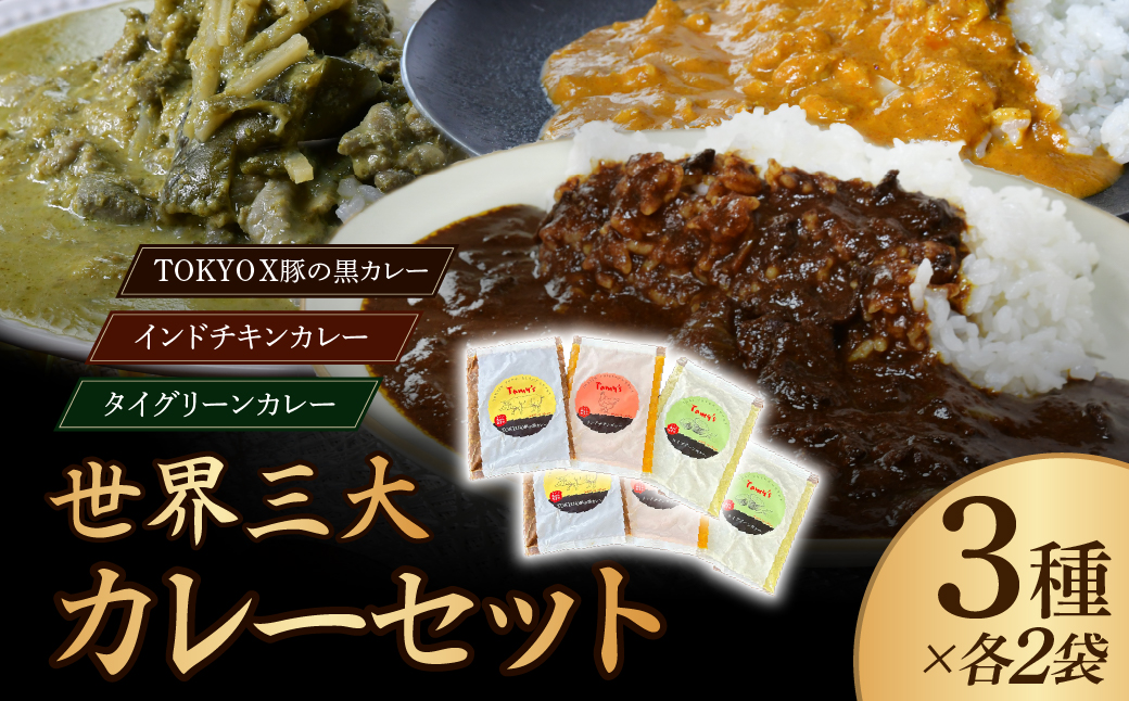 世界三大カレーセット (黒カレー・チキンカレー・グリーンカレー各2袋) タミー食品 | 埼玉県 所沢市 タミーフーズ tamy カレー インドカレー ポークカレー チキンカレー グリーンカレー スパイス スパイスカレー 豚 豚肉 ポーク 鶏 鶏肉 チキン レトルト レトルトカレー 冷凍カレー エスニック 本格的 保存食 常備食 ギフト 自宅用 おいしい おすすめ