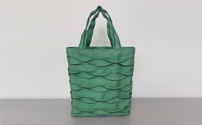 畳屋さんのヘリバッグ【手さげ(横はぎ)】緑[52217203]